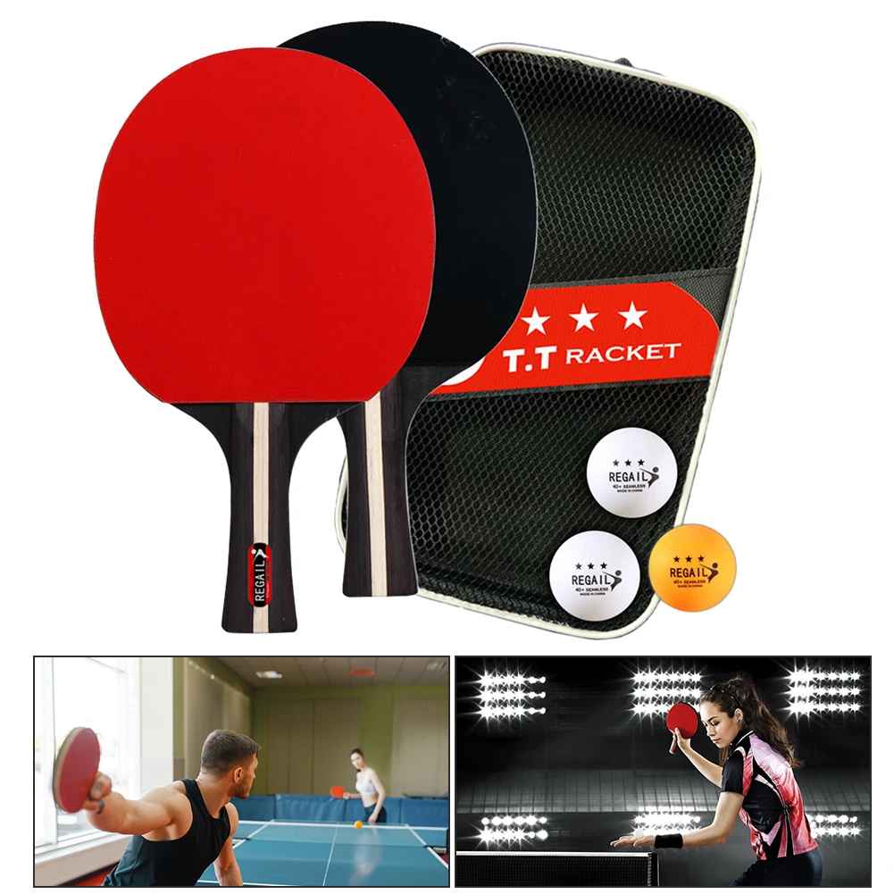 Professional Table Tennis Racket Set – 2 Paddles & 3 Balls
