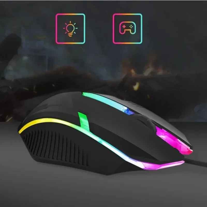 Colorful Wired RGB Gaming Mouse – Adjustable DPI, Ergonomic USB Optical Mouse for PC, Laptop, Home & Office