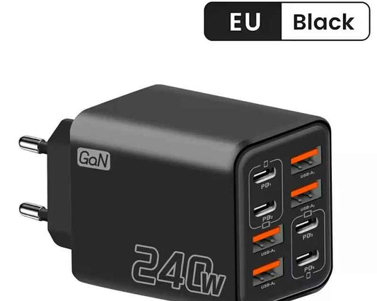240W GaN USB-C Charger 8-in-1 Fast Charging Adapter | EU/US Plug