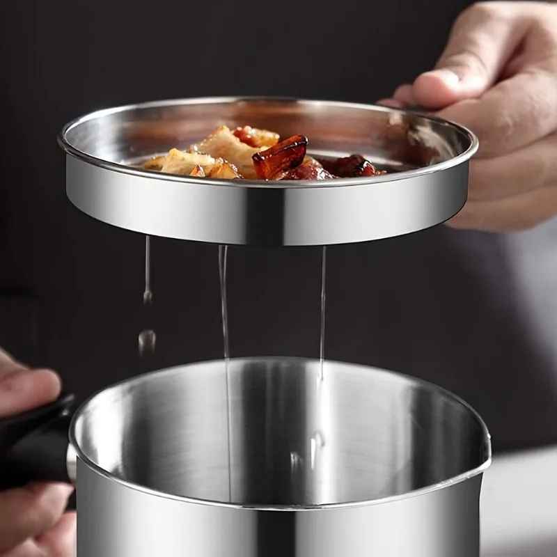 304 Stainless Steel Oil Filter Cup – Kitchen Grease Separator with Fine Mesh Strainer