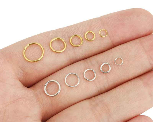 100pcs Stainless Steel Open Jump Rings 3–10mm – PVD Jewelry Connectors for DIY Necklace & Bracelet Making