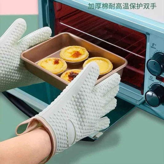 Heat Resistant Silicone Oven Mitts – Non-Slip BBQ, Baking & Cooking Gloves
