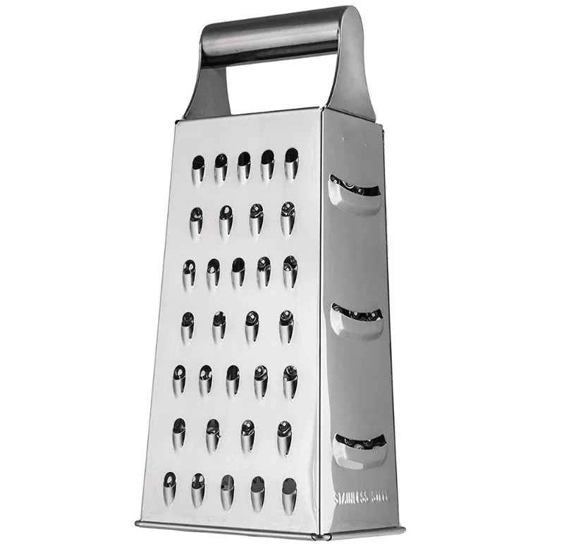 4-Sided Stainless Steel Box Grater with Container – Multipurpose Vegetable & Cheese Slicer