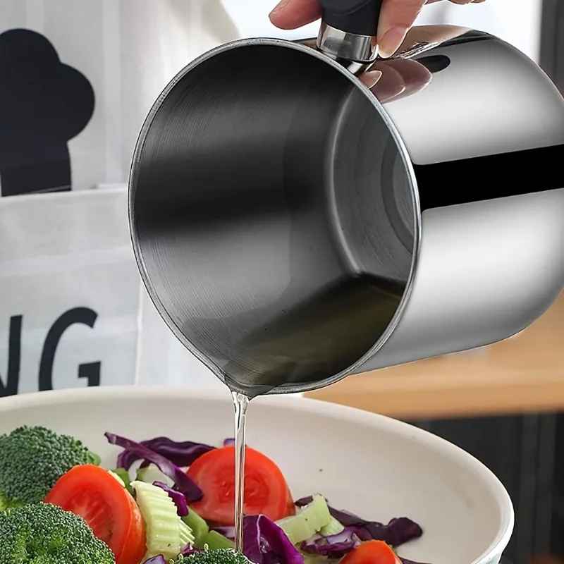 304 Stainless Steel Oil Filter Cup – Kitchen Grease Separator with Fine Mesh Strainer