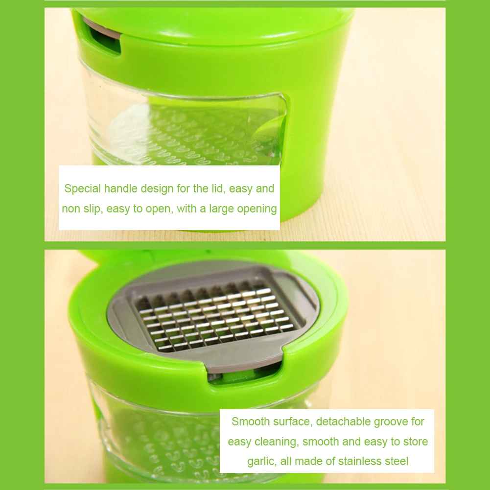Stainless Steel Garlic Press & Chopper – Manual Garlic Mincer & Vegetable Masher