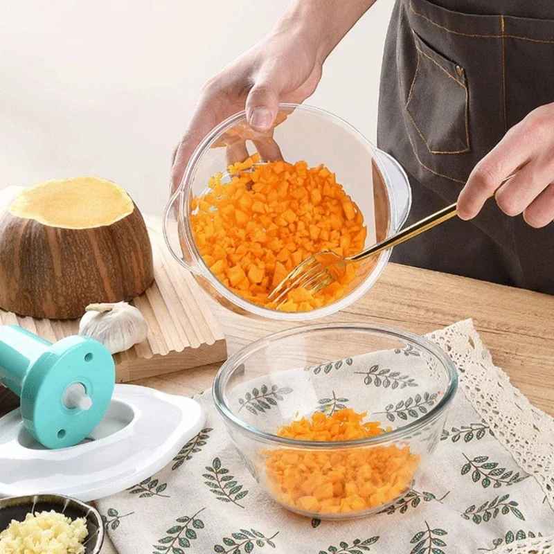 Manual Garlic Press & Vegetable Chopper – Multifunctional Garlic Mincer and Meat Grinder