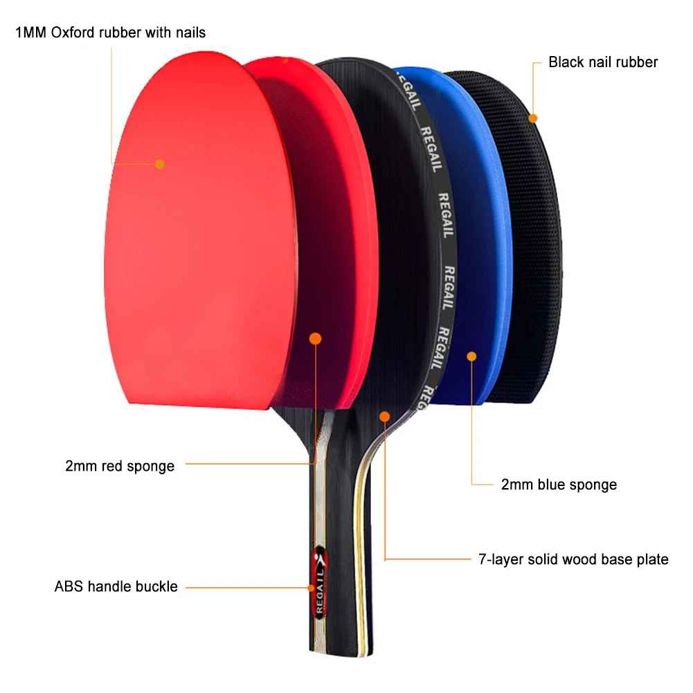 Professional Table Tennis Racket Set – 2 Paddles & 3 Balls