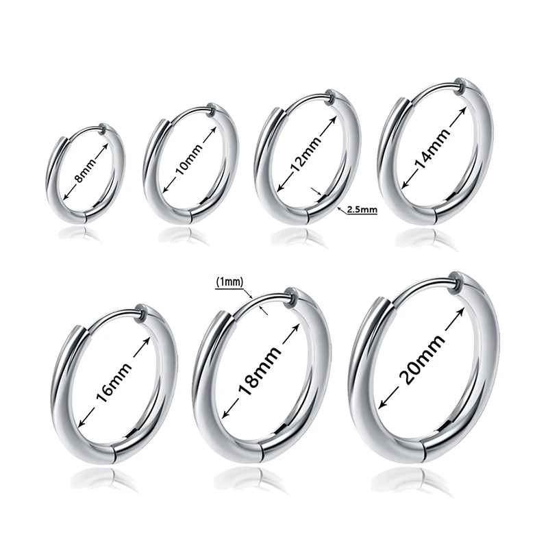 Stainless Steel 2.5mm Round Hoop Earrings for Women – Classic Huggie Earrings for Everyday Wear  Description: