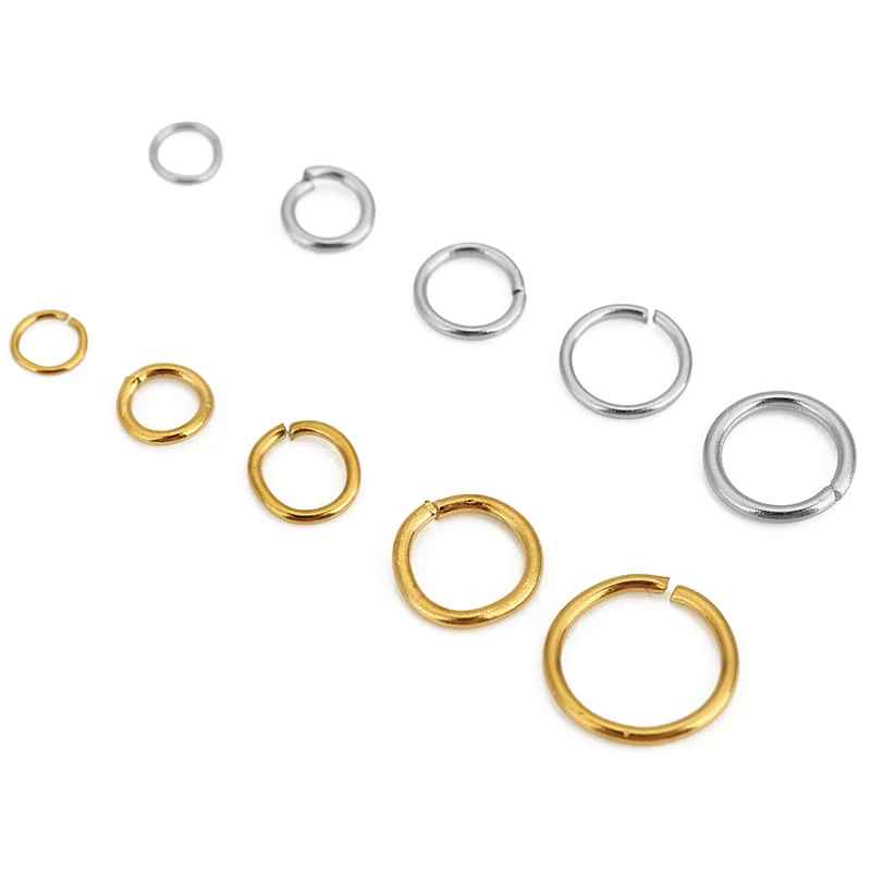 100pcs Stainless Steel Open Jump Rings 3–10mm – PVD Jewelry Connectors for DIY Necklace & Bracelet Making