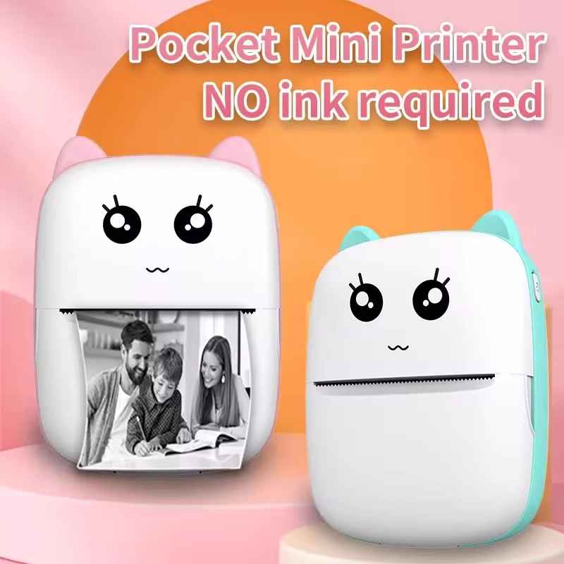 Mini Portable Thermal Printer 58mm – Wireless Bluetooth Pocket Photo & Label Printer for Android & iPhone