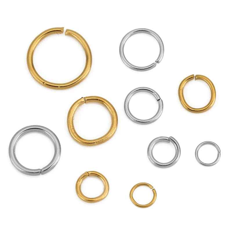 100pcs Stainless Steel Open Jump Rings 3–10mm – PVD Jewelry Connectors for DIY Necklace & Bracelet Making