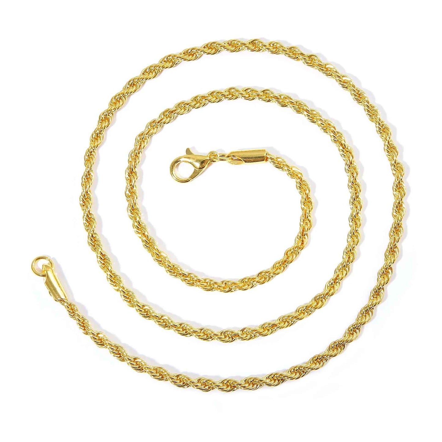 Stainless Steel Rope Chain Necklace for Men & Women – Figaro Twisted Cuban Chain Jewelry