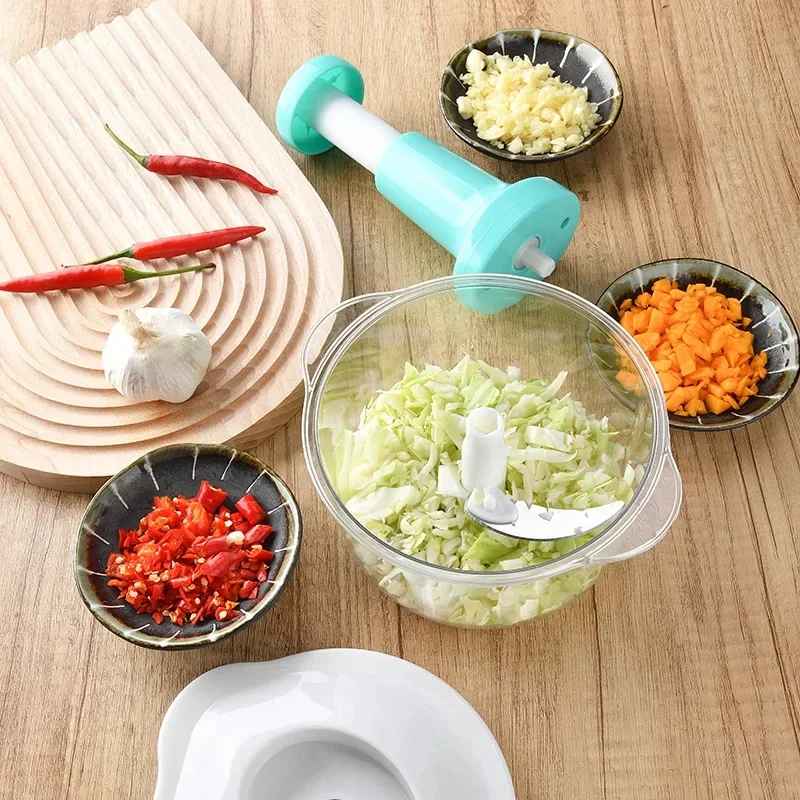 Manual Garlic Press & Vegetable Chopper – Multifunctional Garlic Mincer and Meat Grinder