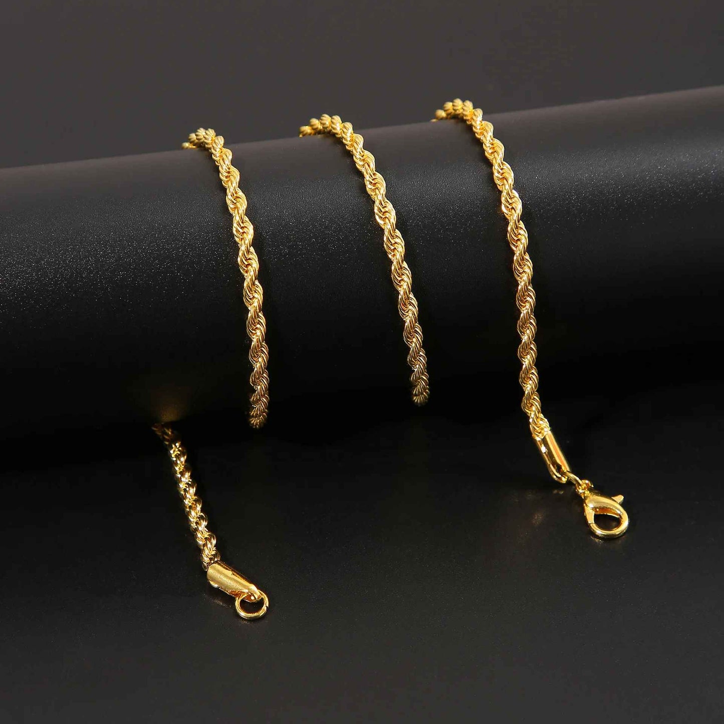 Stainless Steel Rope Chain Necklace for Men & Women – Figaro Twisted Cuban Chain Jewelry