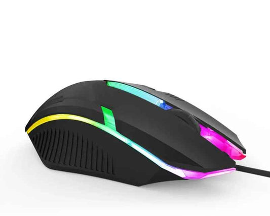 Gaming mouse with RGB lighting on a white background