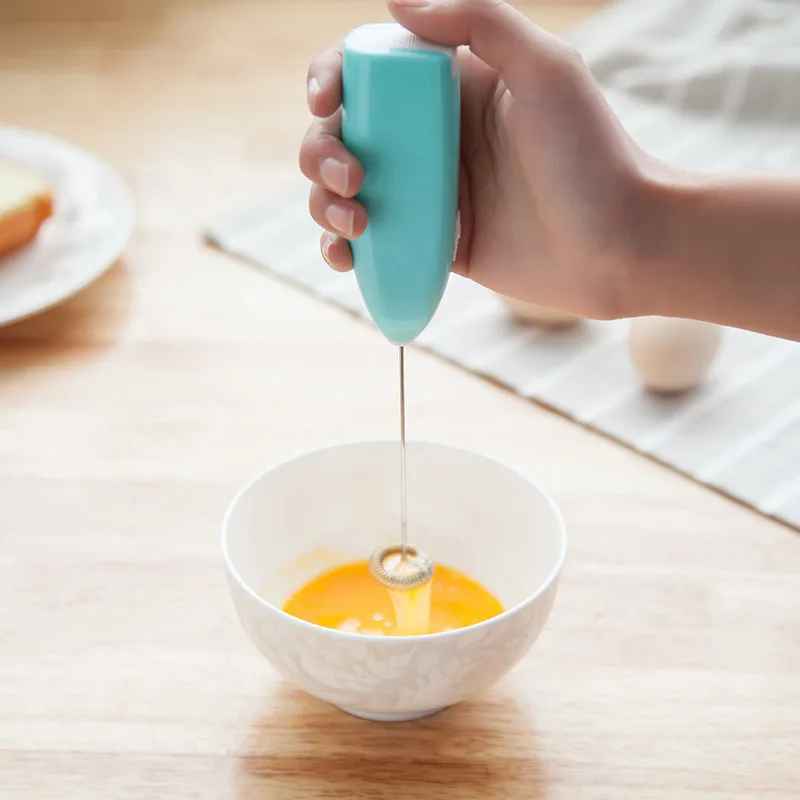 Electric Milk Frother & Egg Beater – Mini Stainless Steel Coffee Whisk
