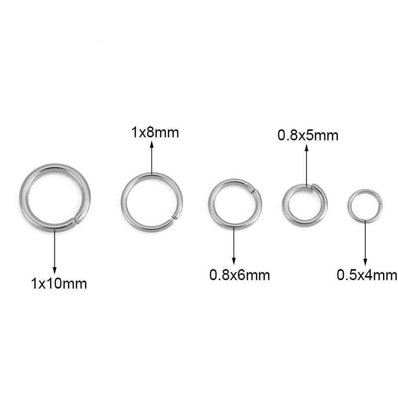 100pcs Stainless Steel Open Jump Rings 3–10mm – PVD Jewelry Connectors for DIY Necklace & Bracelet Making