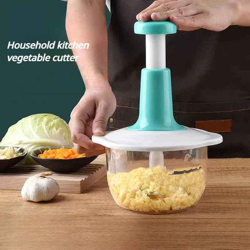 Manual Garlic Press & Vegetable Chopper – Multifunctional Garlic Mincer and Meat Grinder