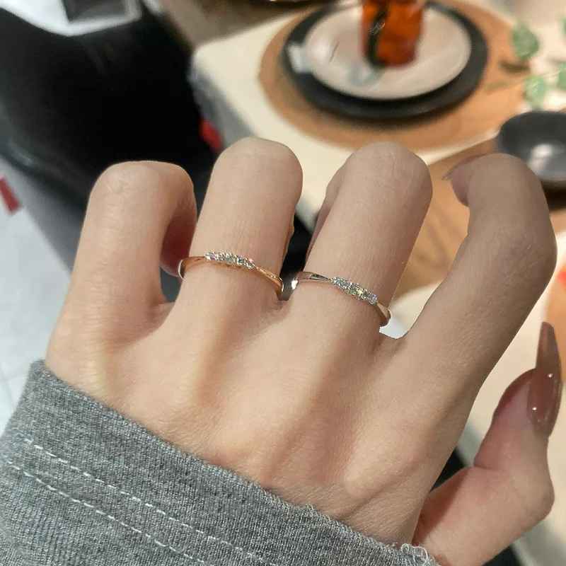 925 Sterling Silver Zircon Ring for Women – Simple Elegant Charm Ring for Party & Gifts