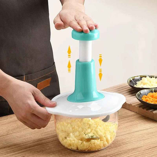 Manual Garlic Press & Vegetable Chopper – Multifunctional Garlic Mincer and Meat Grinder