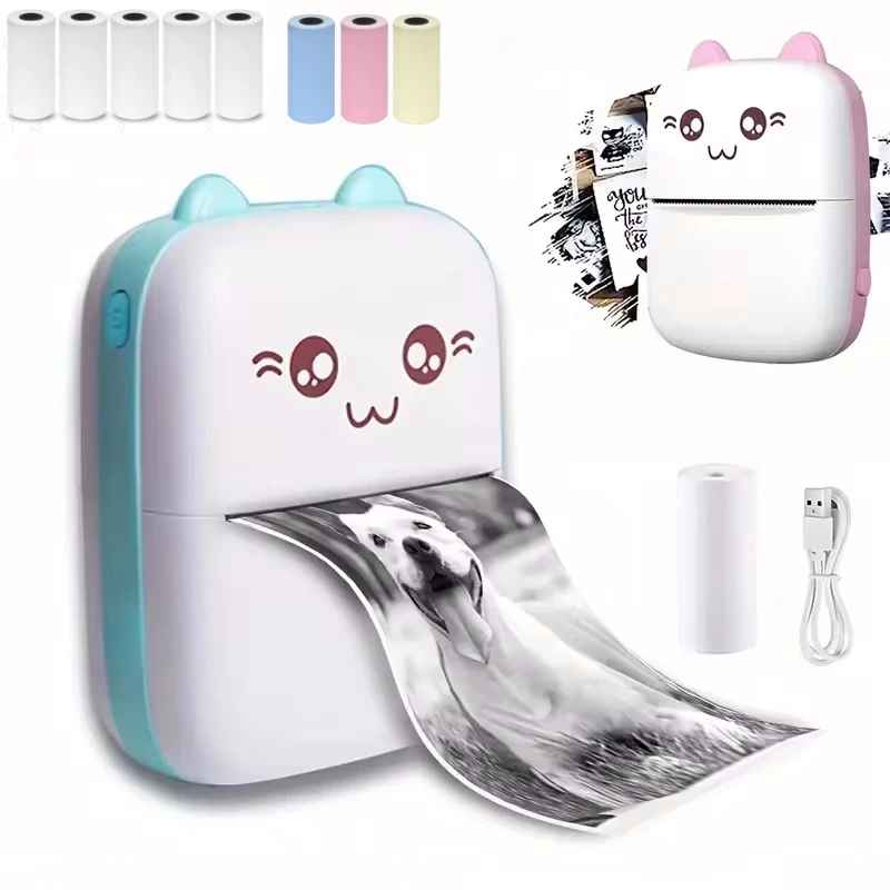 Mini Portable Thermal Printer 58mm – Wireless Bluetooth Pocket Photo & Label Printer for Android & iPhone