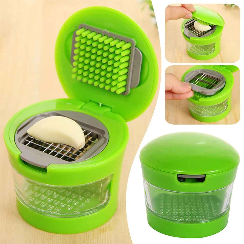 Stainless Steel Garlic Press & Chopper – Manual Garlic Mincer & Vegetable Masher