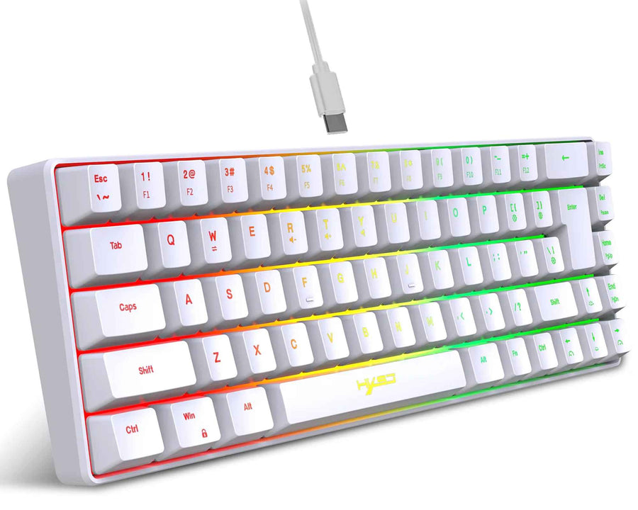Keyboard with RGB backlighting on a white background