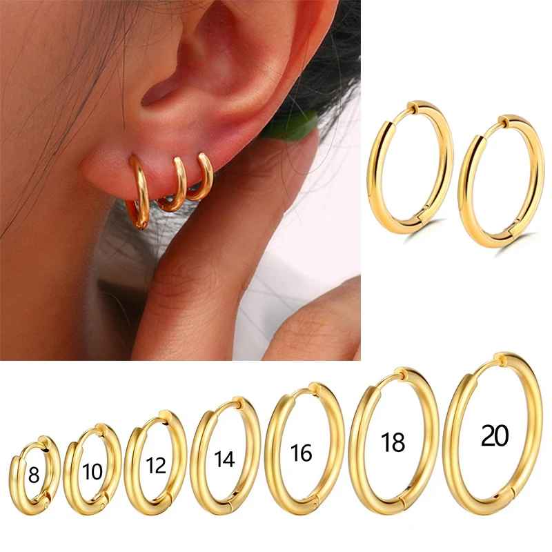 Stainless Steel 2.5mm Round Hoop Earrings for Women – Classic Huggie Earrings for Everyday Wear  Description: