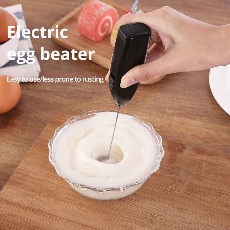 Electric Milk Frother & Egg Beater – Mini Stainless Steel Coffee Whisk