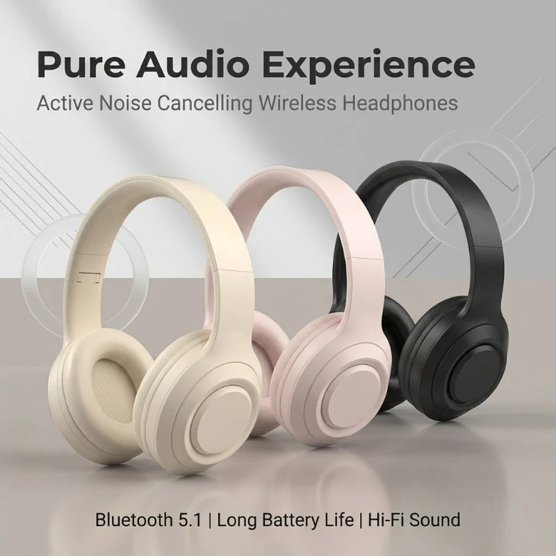M5 Over-Ear HiFi Stereo Headphones – Wireless Bluetooth 5.3, Noise Reduction, TF Card & AUX Support