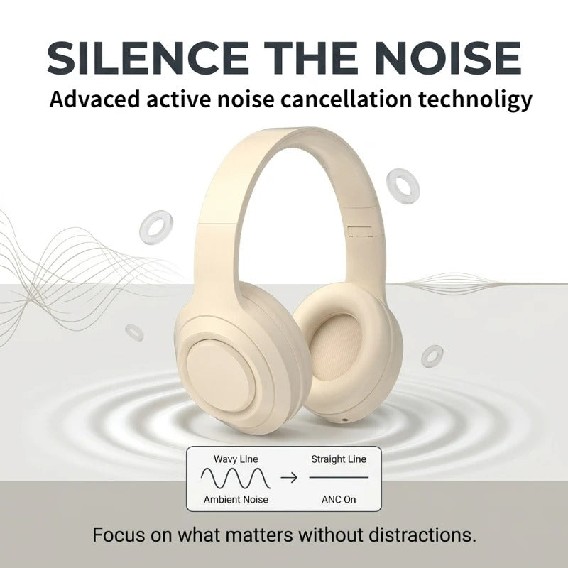 M5 Over-Ear HiFi Stereo Headphones – Wireless Bluetooth 5.3, Noise Reduction, TF Card & AUX Support
