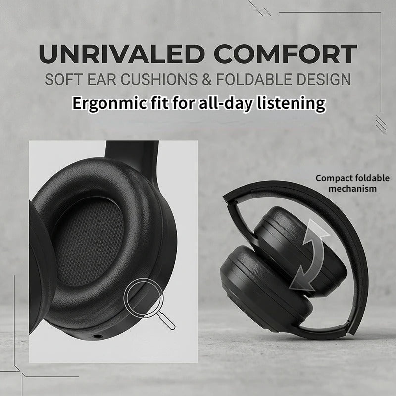 M5 Over-Ear HiFi Stereo Headphones – Wireless Bluetooth 5.3, Noise Reduction, TF Card & AUX Support