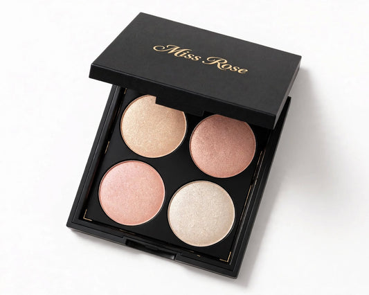 Miss Rose 4 Color Highlighter Palette - Shimmer Glow Kit