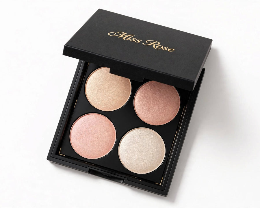 Miss Rose 4 Color Highlighter Palette - Shimmer Glow Kit
